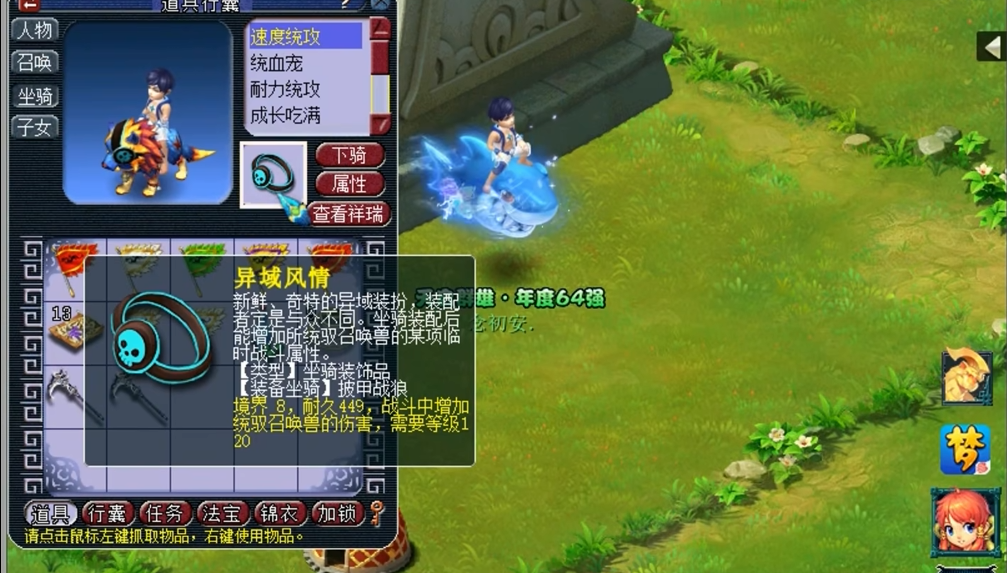 梦幻西游稀有坐骑装饰有什么用