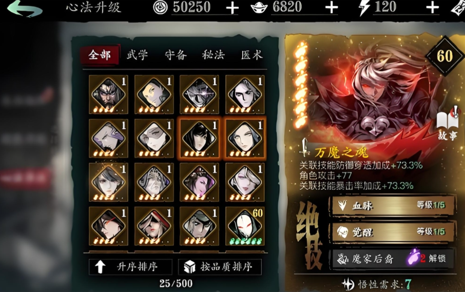 影之刃3中6星心法有什么推荐 影之刃3中6星心法有什么推荐