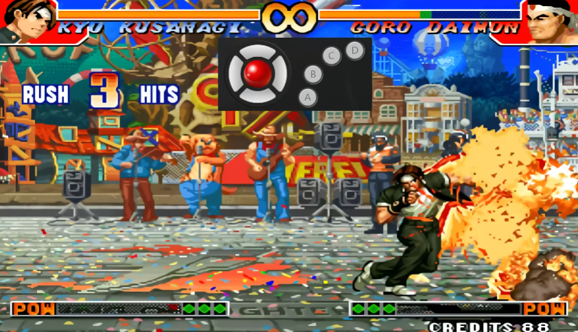 拳皇97草稚京蓄力放火怎么放