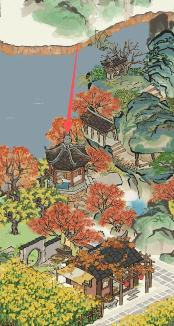 江南百景图霜红小径放哪